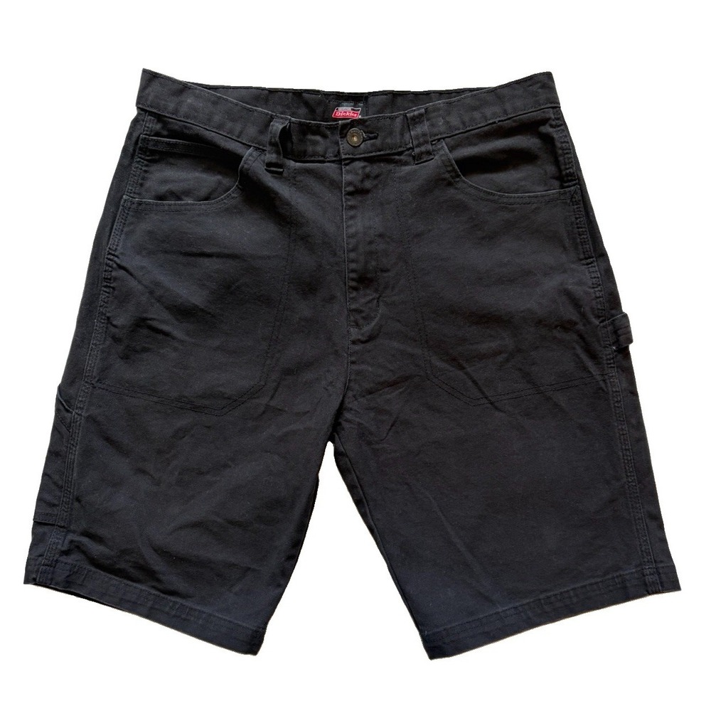 Dickies Shorts Men's 34 Black Canvas Carpenter Relaxed Utility Workwear Vintage